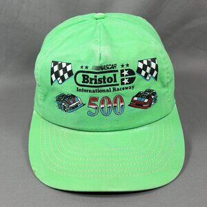 Vtg Bristol International Raceway 500 NASCAR Snapback Hat Tennessee USA Mens